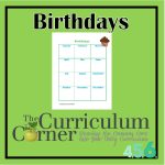 Birthday List for Student Planning Binder