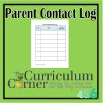 Parent Contact Log for Student Planning Binder