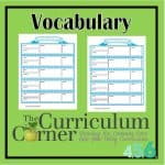 Vocabulary Pages for our Student Planning Binder